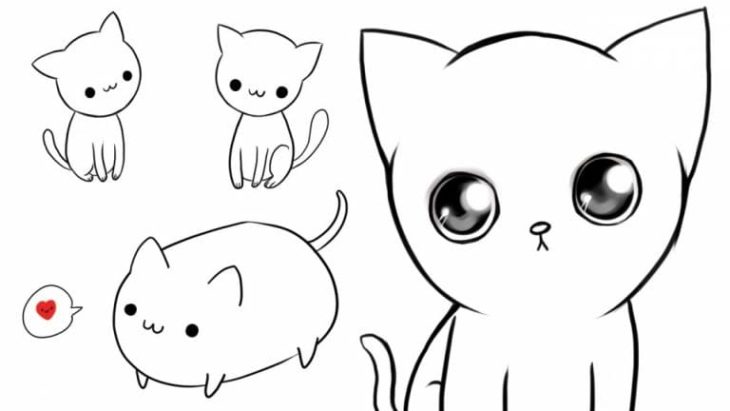 Как нарисовать милого котенка с милыми глазками