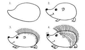 Картинки для срисовки ежик