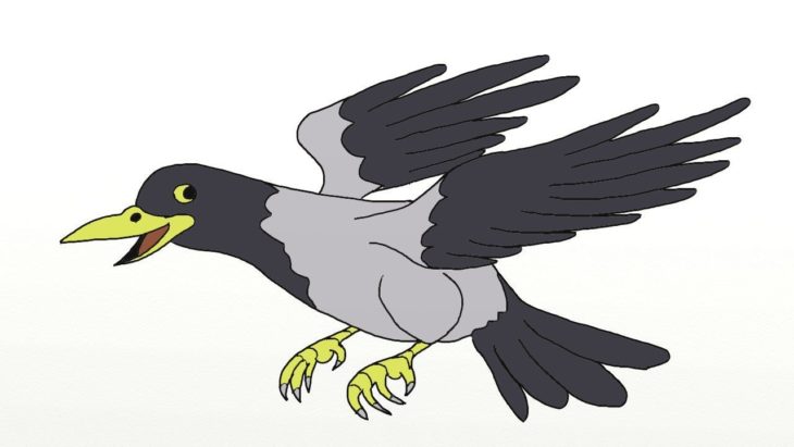 Ворона рисунок легкий