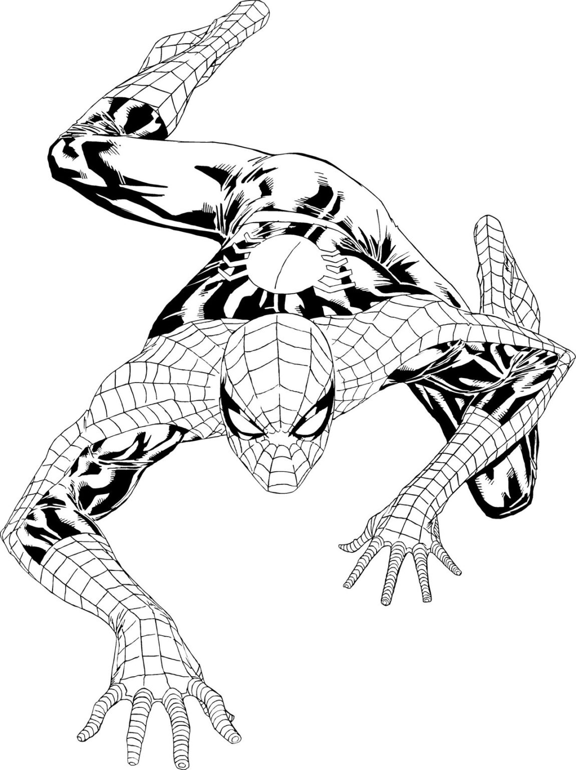 Спайдермен человек паук раскраска