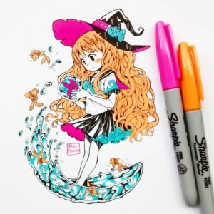 Рисунки для скетчбука маркерами аниме