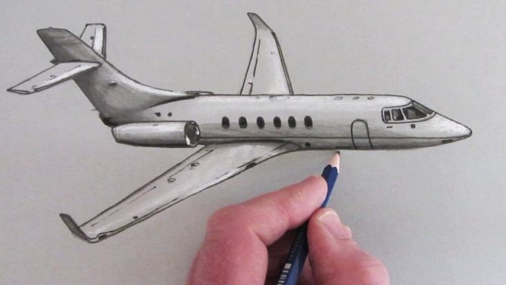 Самолет рисунок карандашом