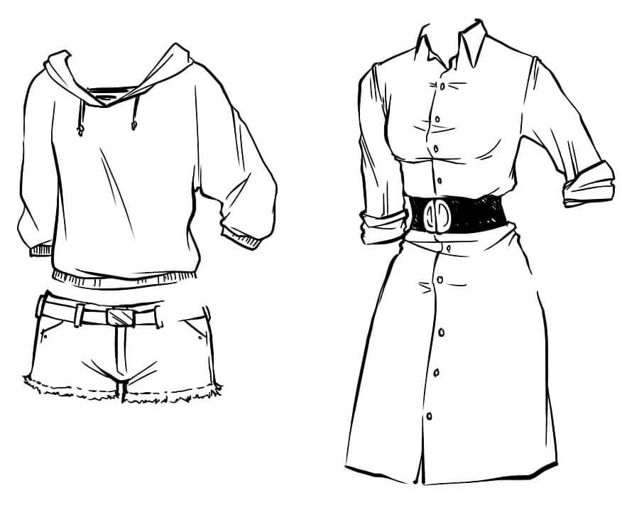 Нарисовать одежду поэтапно. Одежда рисунок. Одежда для срисовки. Рубашка эскиз. Одежда карандашом.