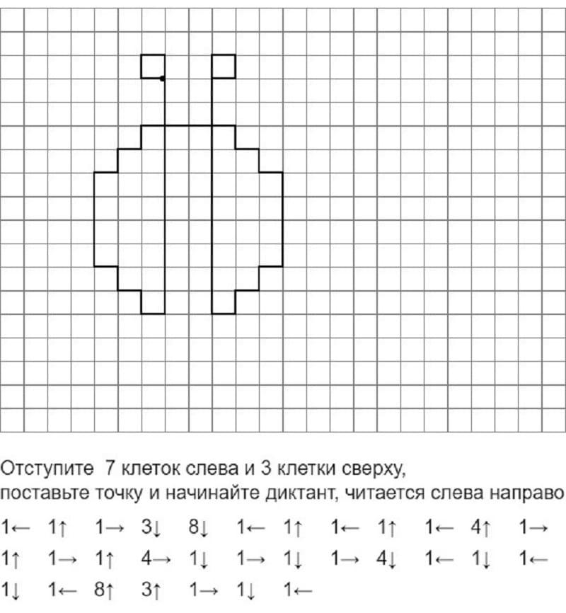 Графический диктант по клеточкам для детей 5 6 лет картинки схемы